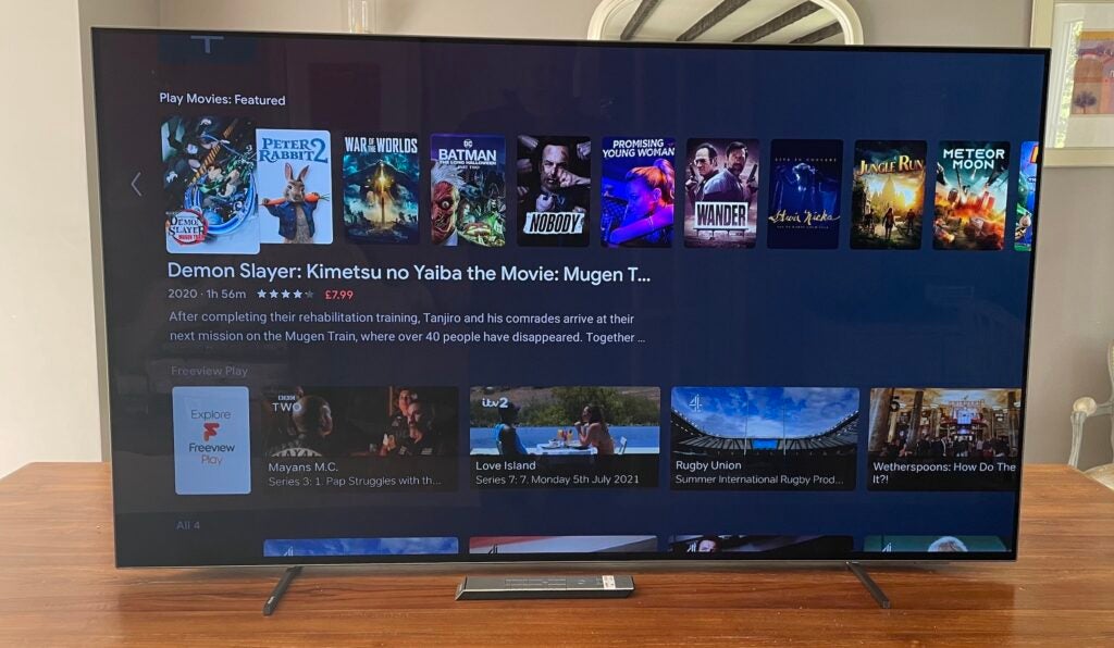 The Philips 55OLED806 TV on the home screen