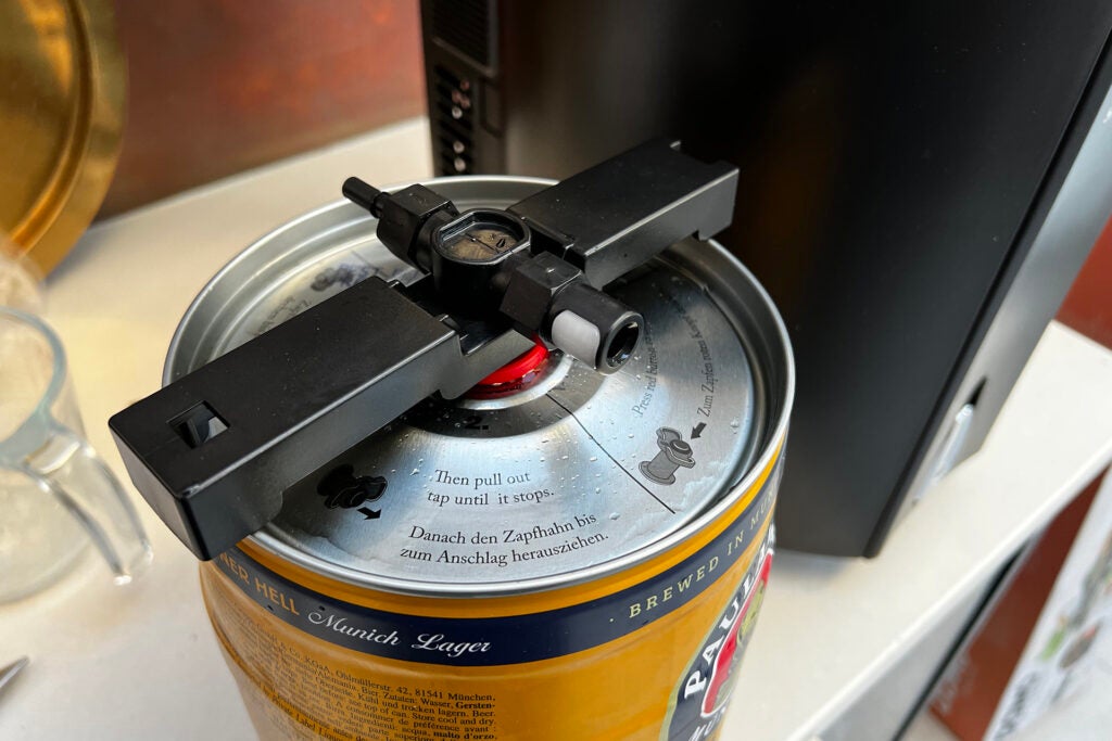 Salter Universal Chilled Draught Beer Dispenser keg adaptor installed