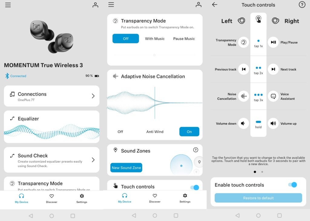 Приложение Sennheiser Momentum True Wireless 3 Smart Control