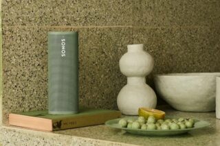 The Sonos Roam speaker in a new nice green colourway