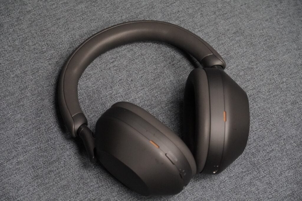 Sony WH-1000XM5 headphones on couch