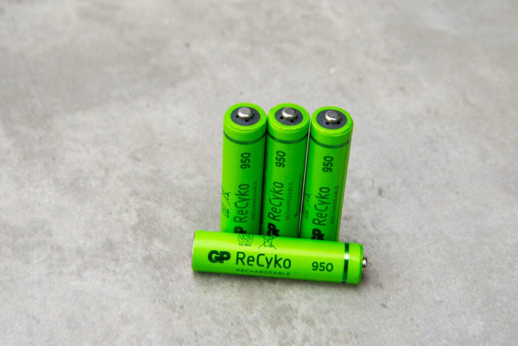 GP ReCyko 950mAh AAA one battery lying down