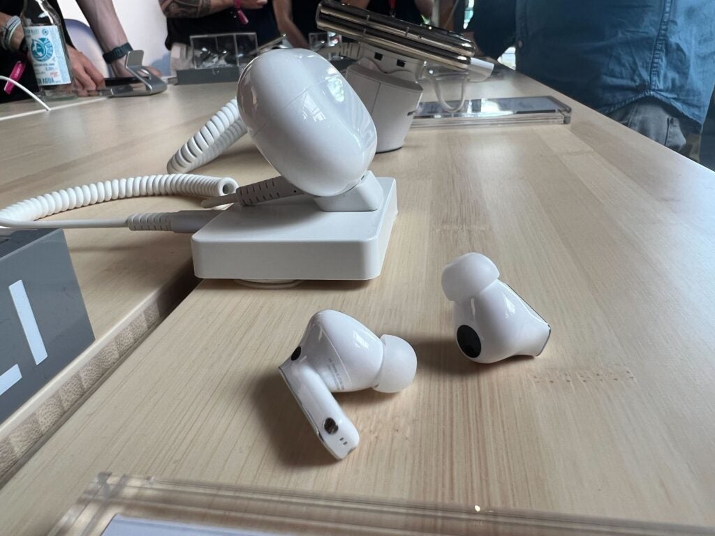 The earbuds for the freebuds pro 2 at a press event
