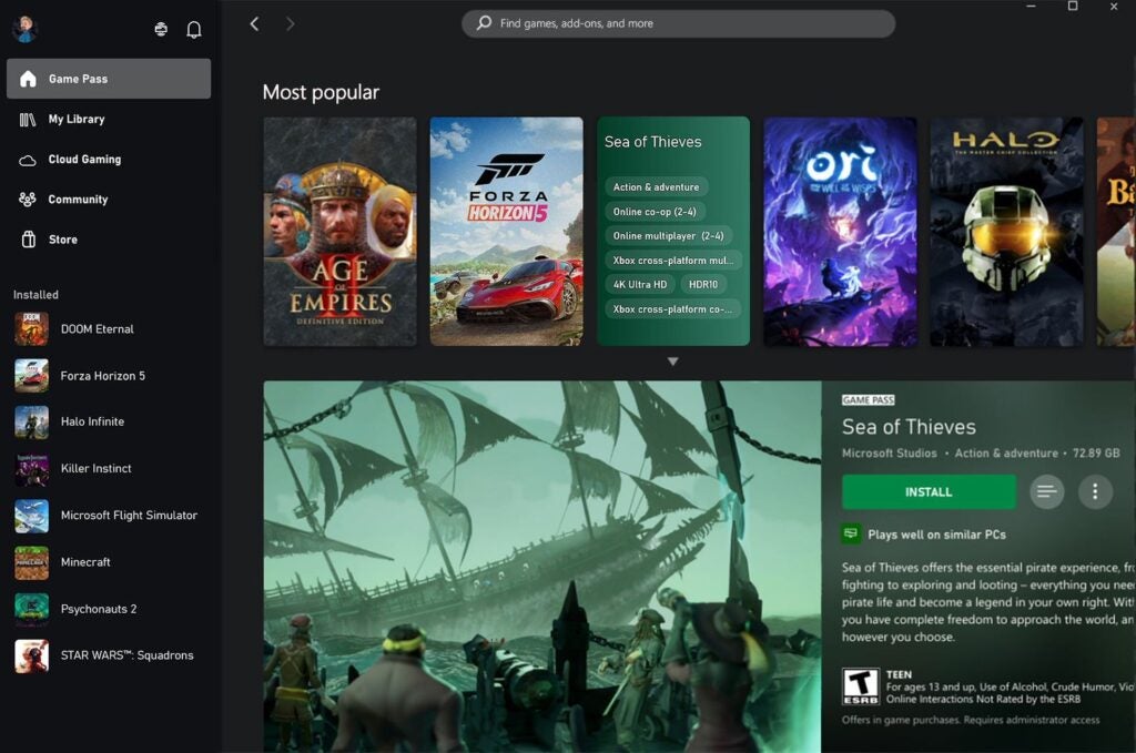 Xbox PC app update