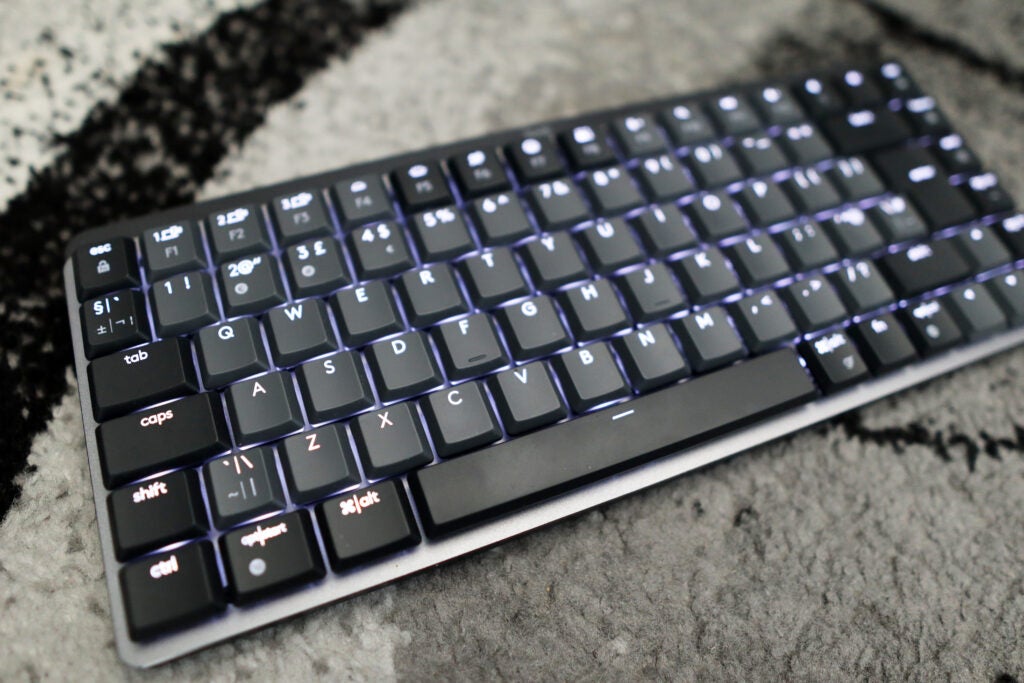 A look down at the mini keyboard