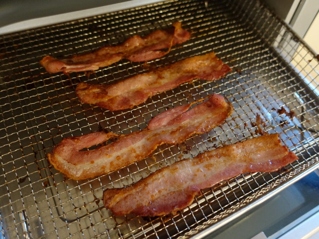 Bacon air fried in the Cuisinart Air Fryer