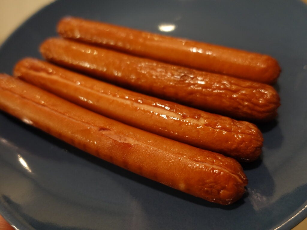 Frankfurters cooked in the Cuisinart Air Fryer