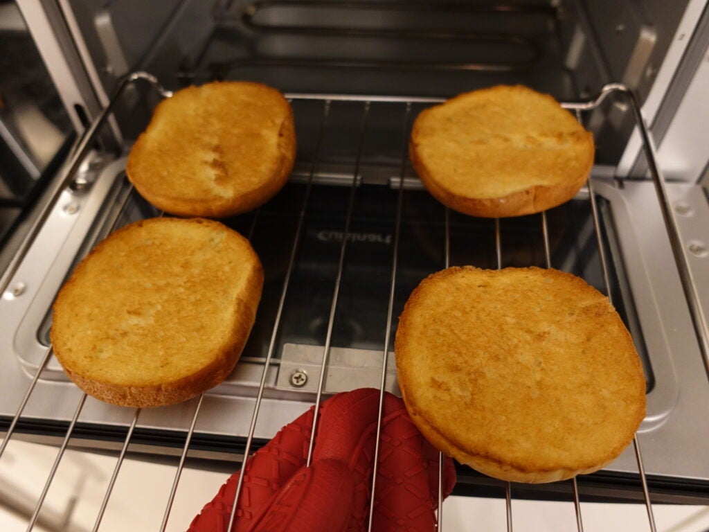 Buns toasted in the Cuisinart Air Fryer