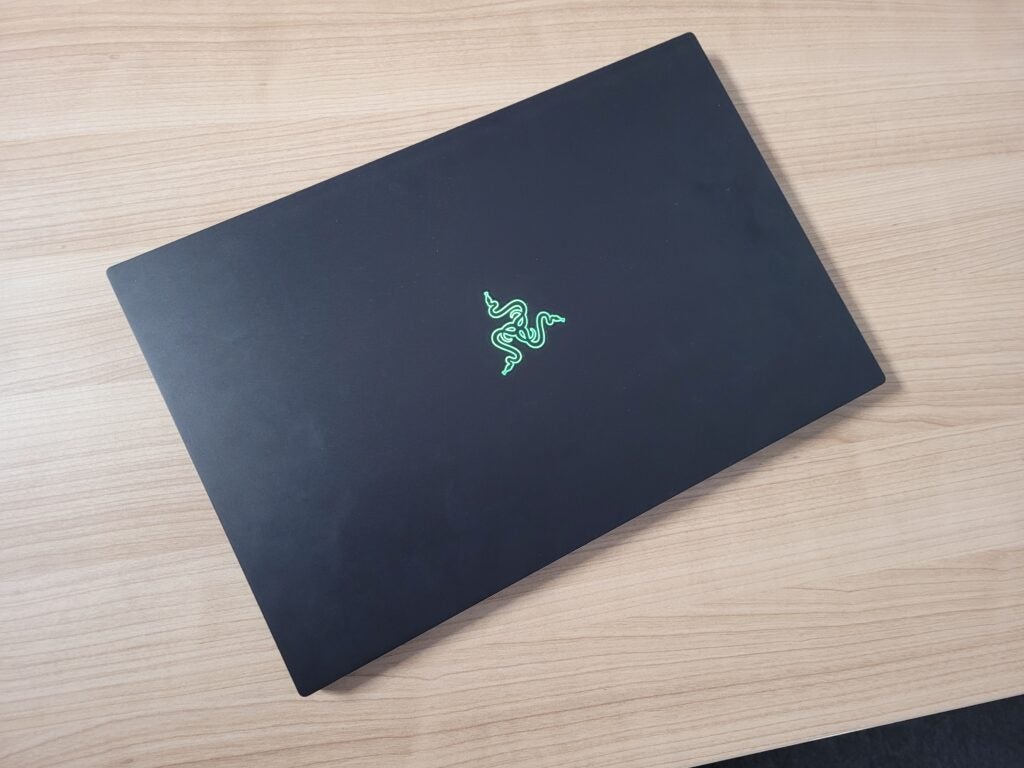 The Razer Blade 17 (2022) lid, viewed from above