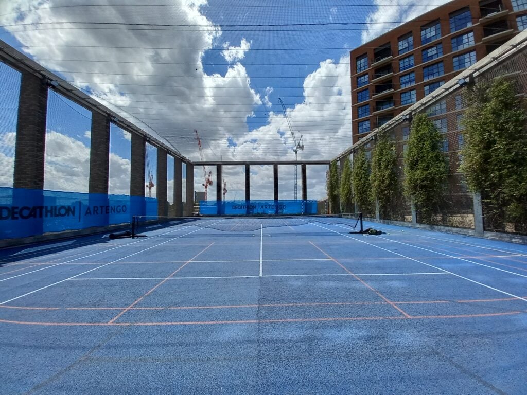 Samsung Galaxy A12 ultrawide camera picture of tennis court
