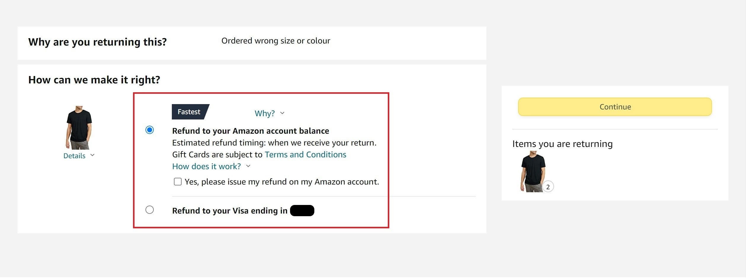 Amazon refund