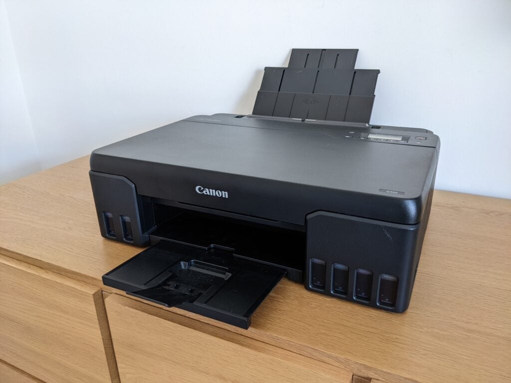The Canon PIXMA G550 on a desk