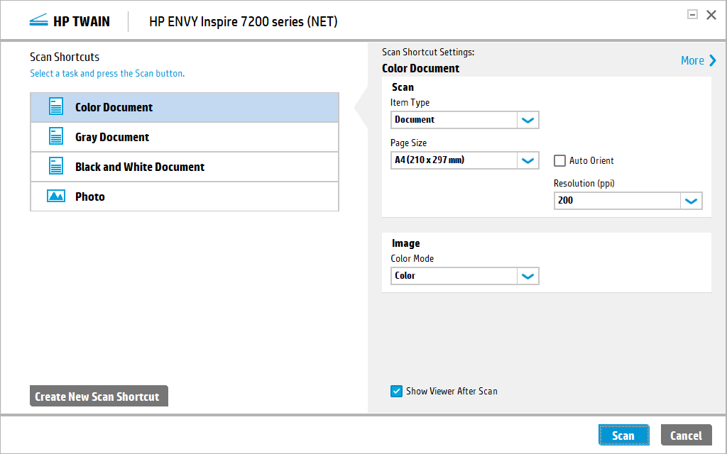 Снимок экрана для HP Envy Inspire 7220e