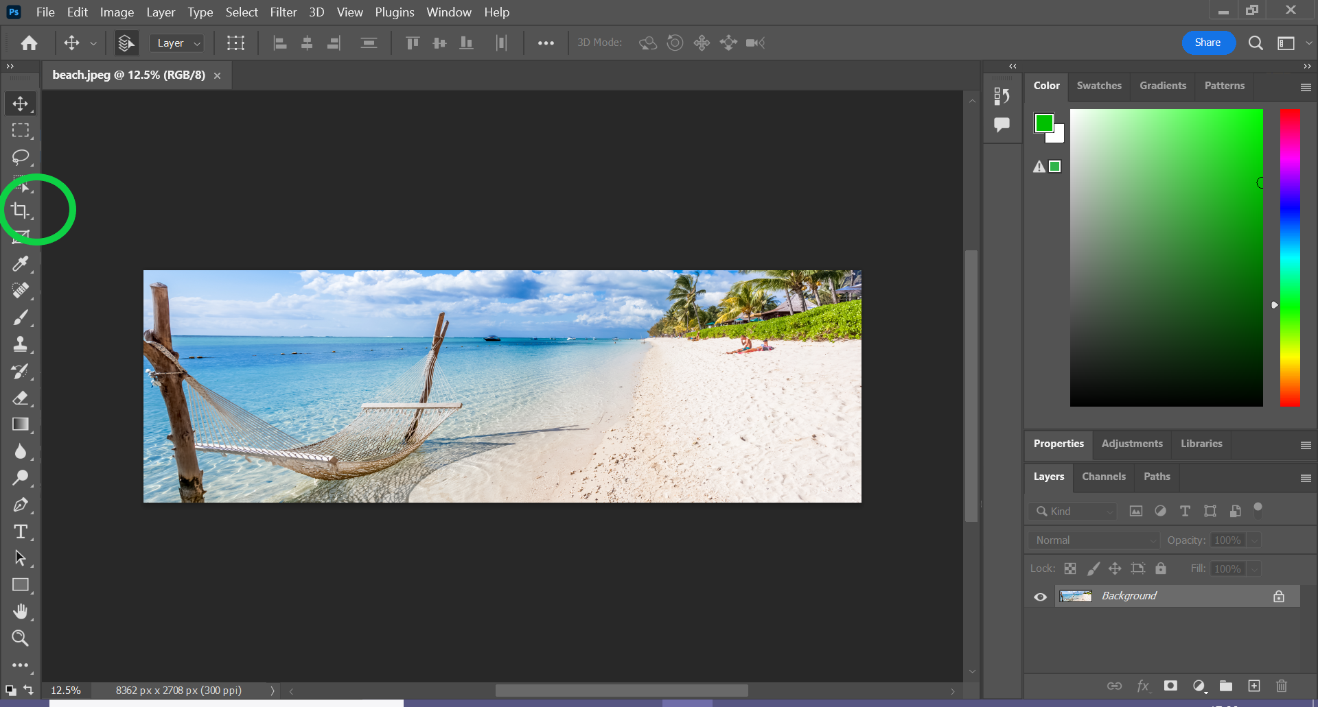 How to crop in Photoshop