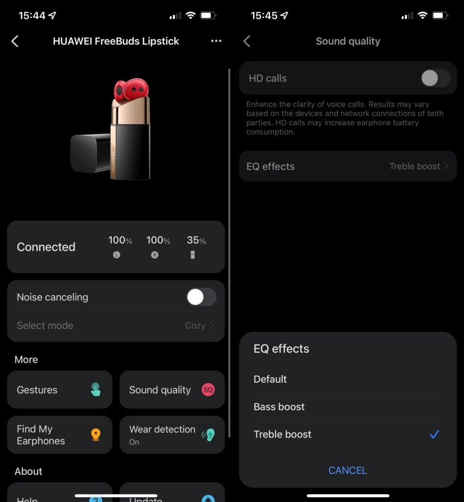 Объединенное приложение Huawei AI Life для LipStick FreeBuds