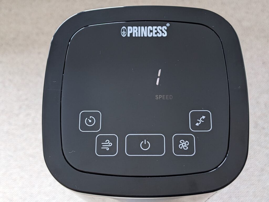 Princess Smart Tower Fan controls