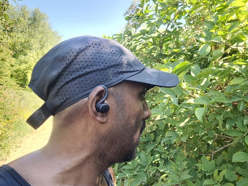 Soundcore X10 Sport worn by reviewer