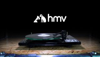 HMV turntable with logo
