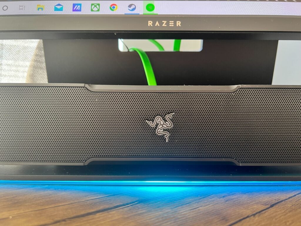 The front mesh panel of the Razer Leviathan V2