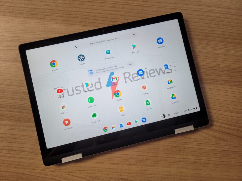 The Samsung Chroembook in tablet mode