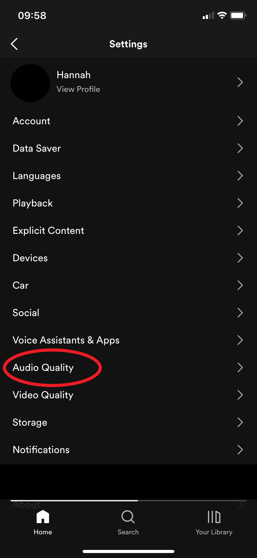 how to change audio quality on Spotify