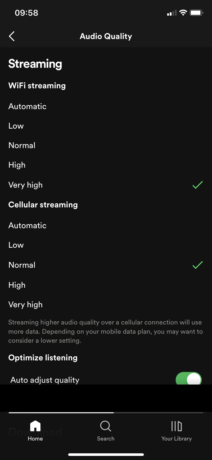 How to change the audio quality in Spotify