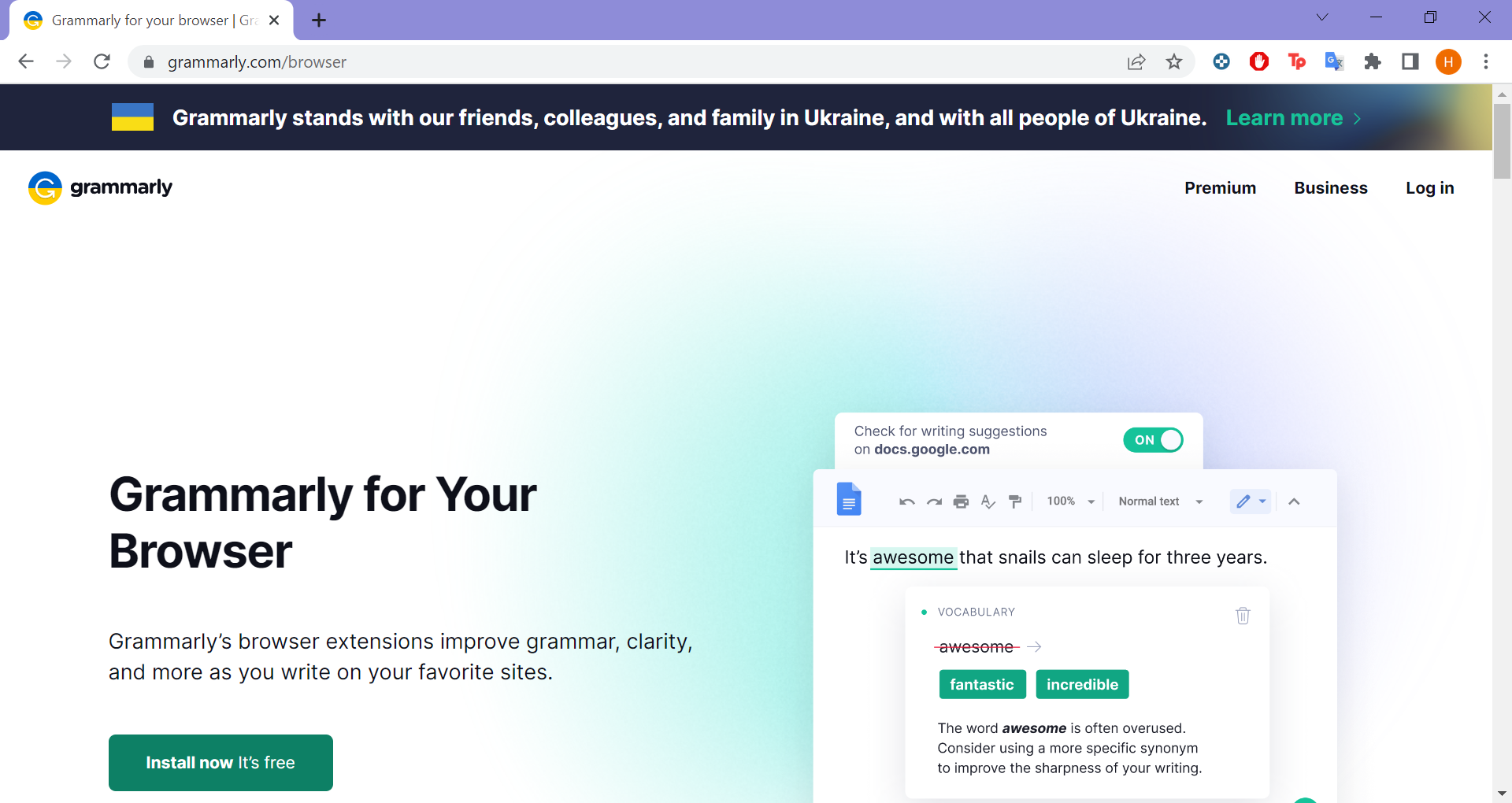 how to enable Grammarly in Google Docs