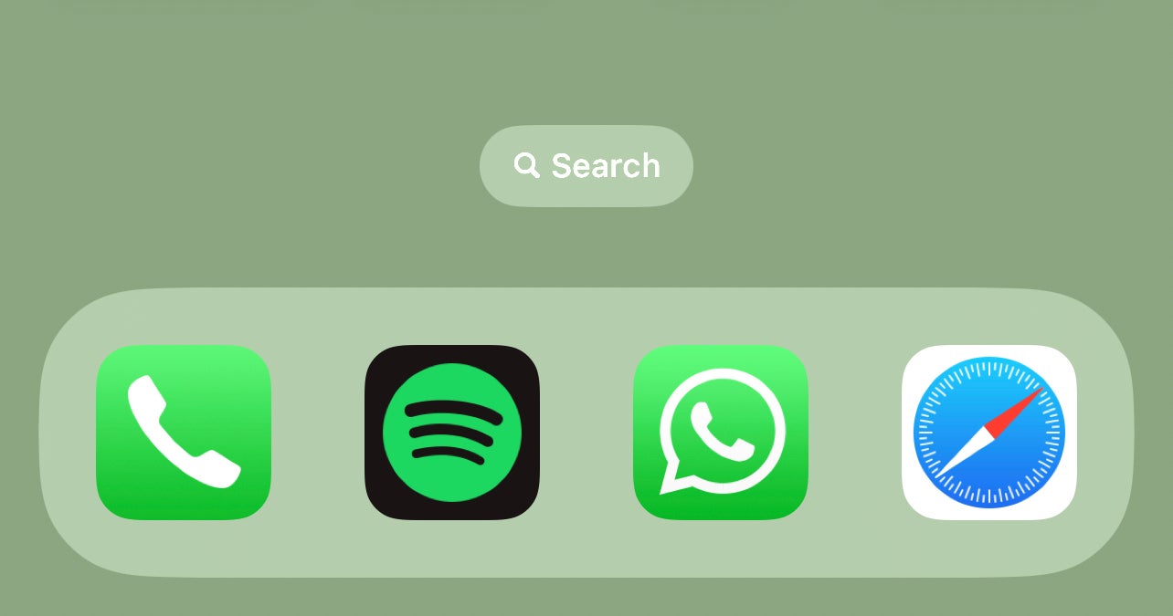 The search bar in iOS 16