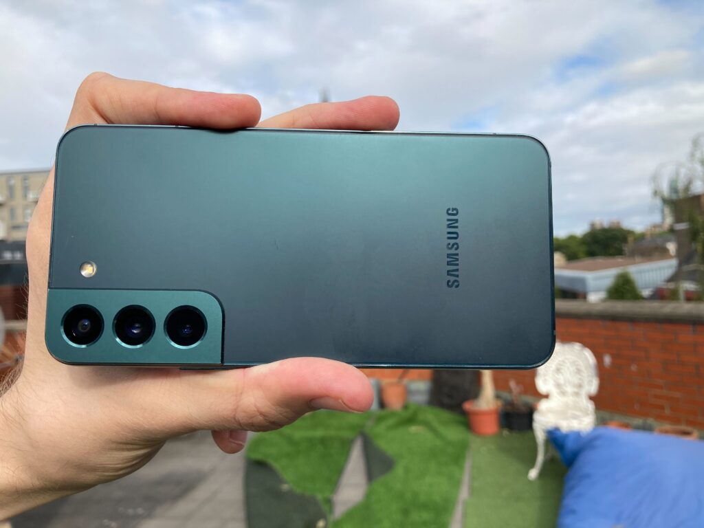 Samsung Galaxy S22 held up landscape