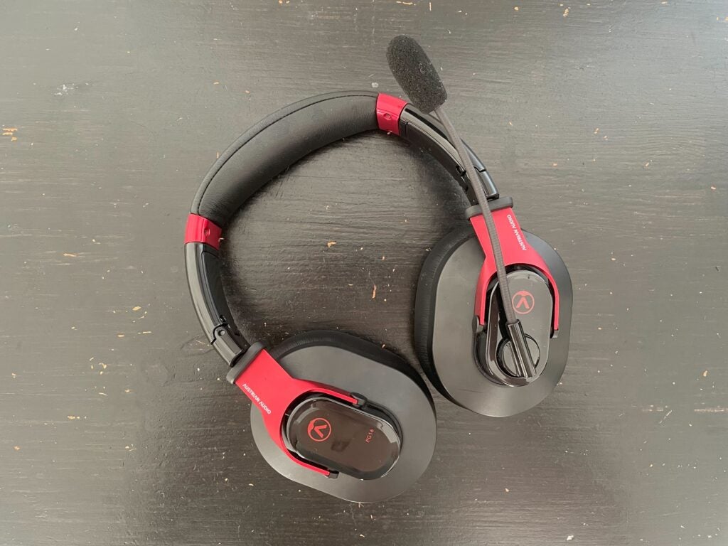 The Austrian Audio PG16 headset on its back