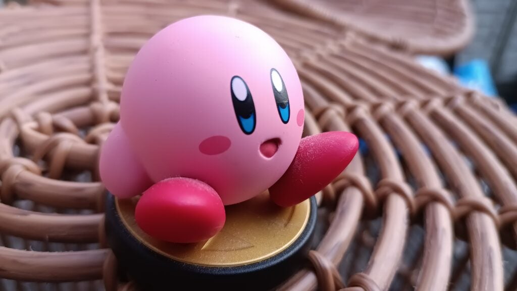 Close up photo of Kirby taken on the Astro Slide