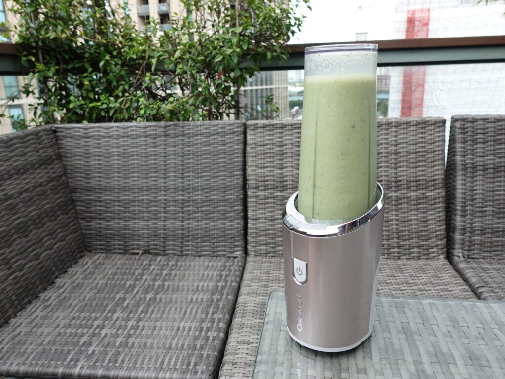 Green smoothie after being blended