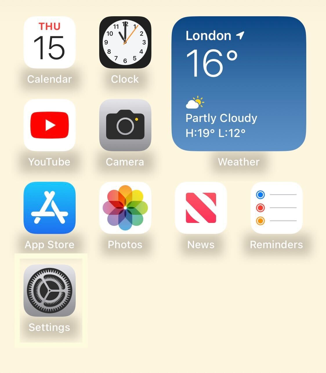 Settings in iOS 16