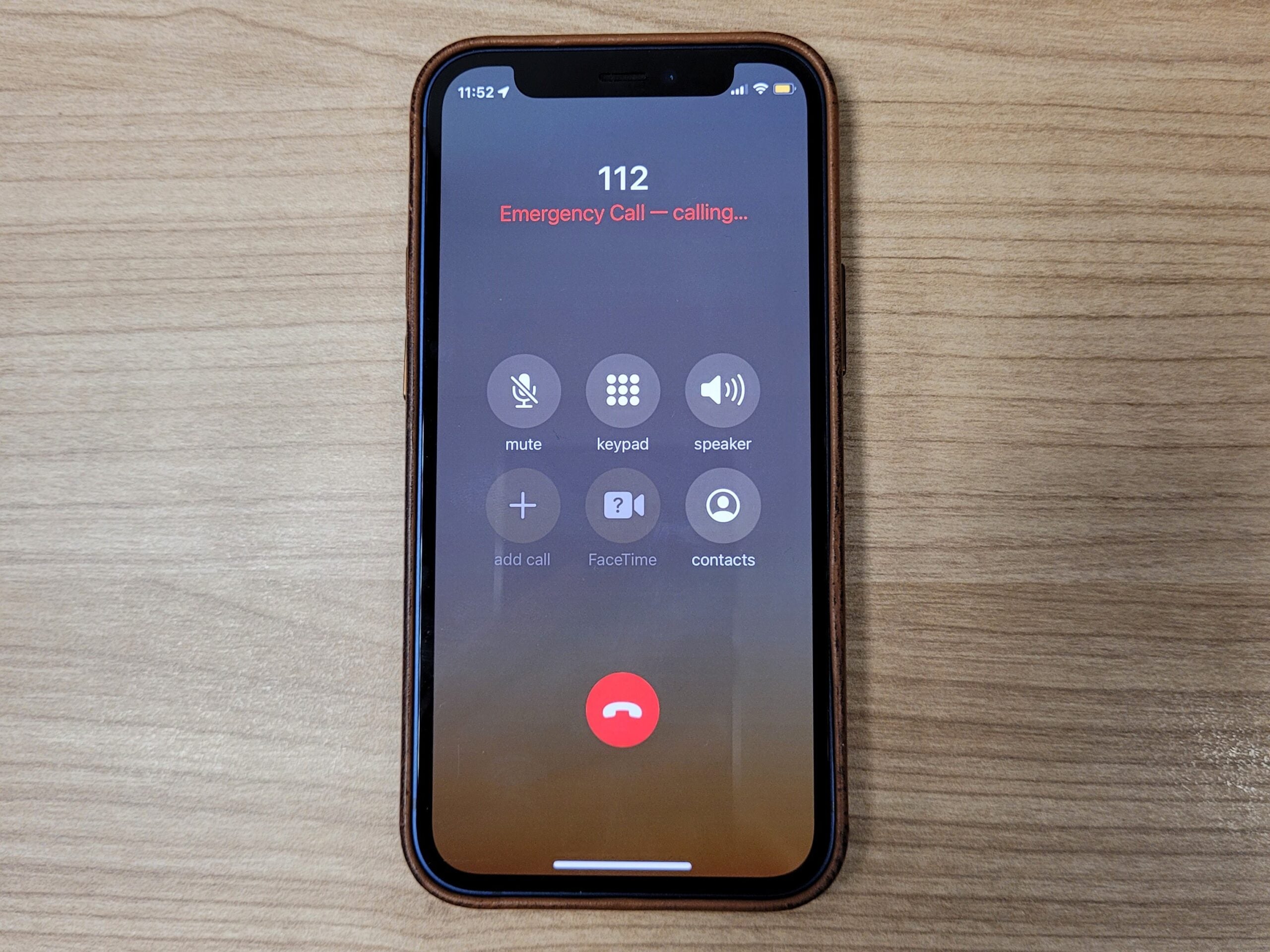 Emergency number being called via iPhone