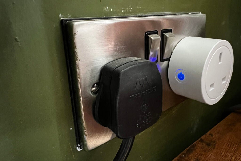 The Humax Wi-Fi Smart Plug is plugged in