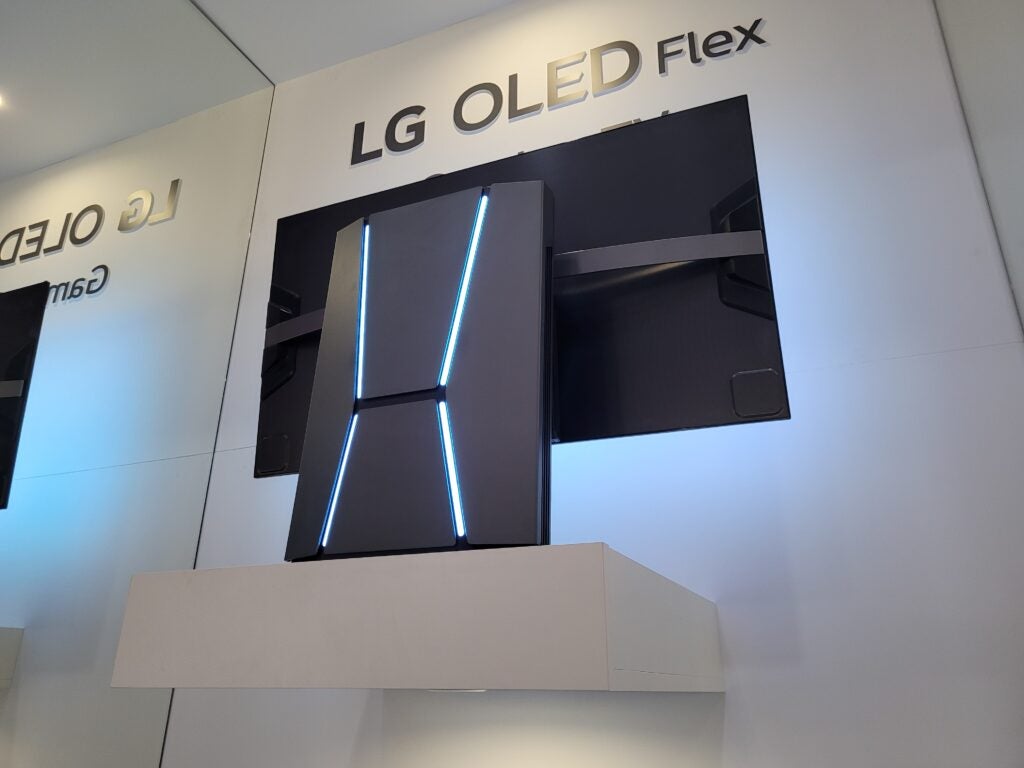 The LG OLED Flex rear and stand