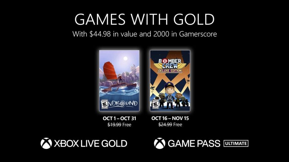 Xbox Games With Gold October