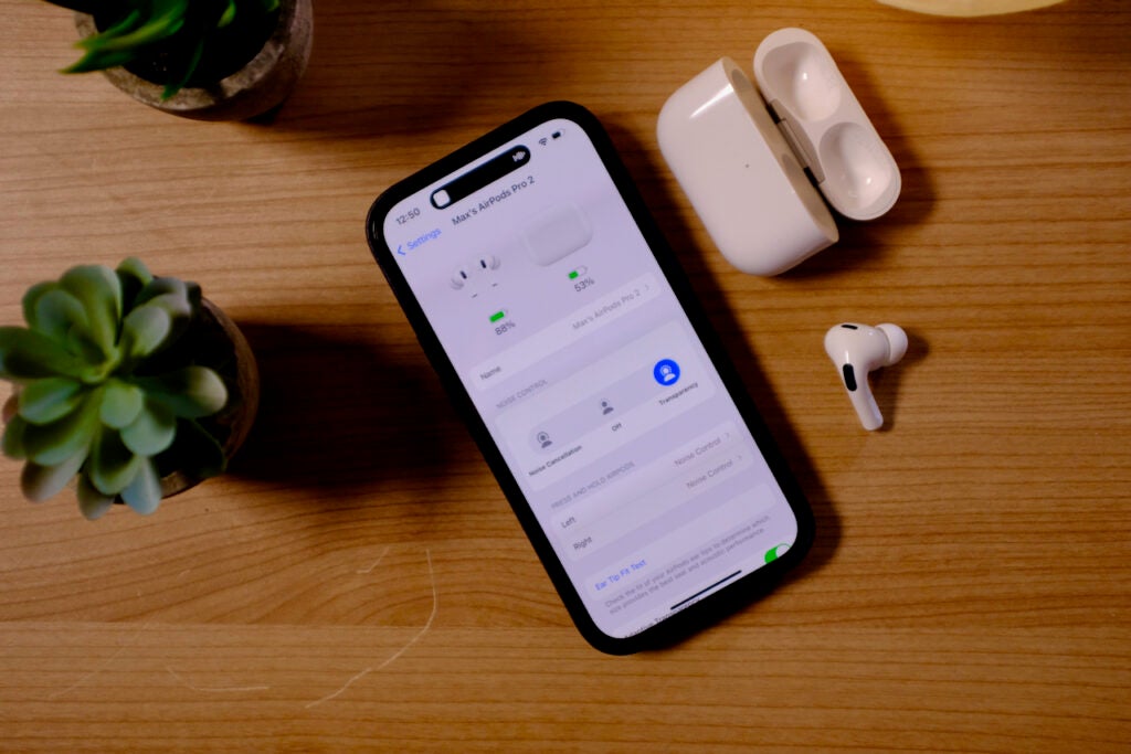 You can tinker with some AirPods settngs on the phone