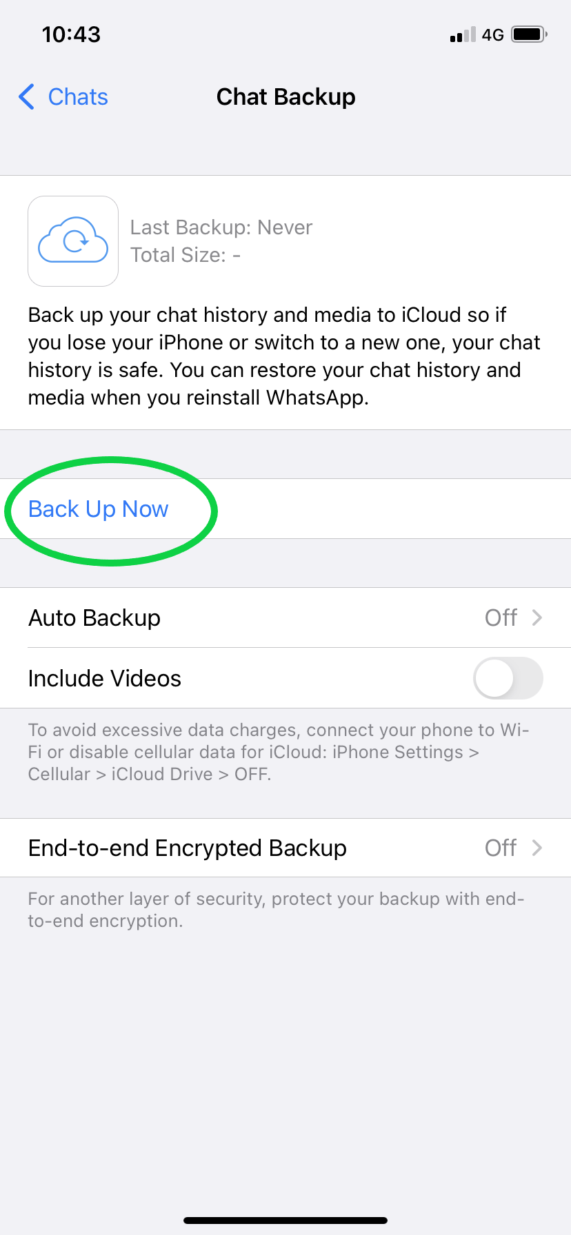 how to backup whatsapp chats on an iphone