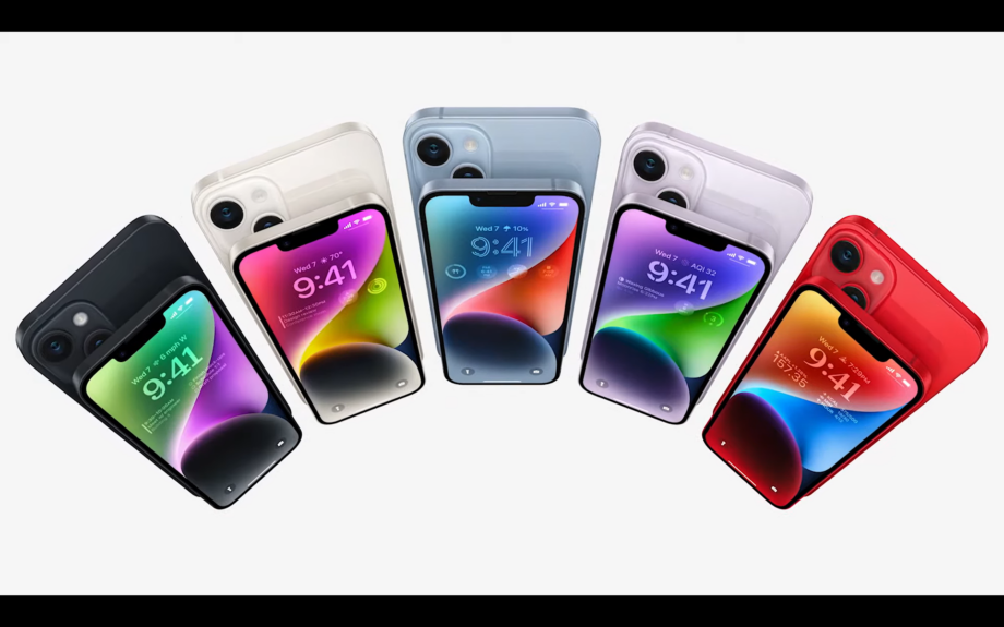 iPhone 14 range of colours