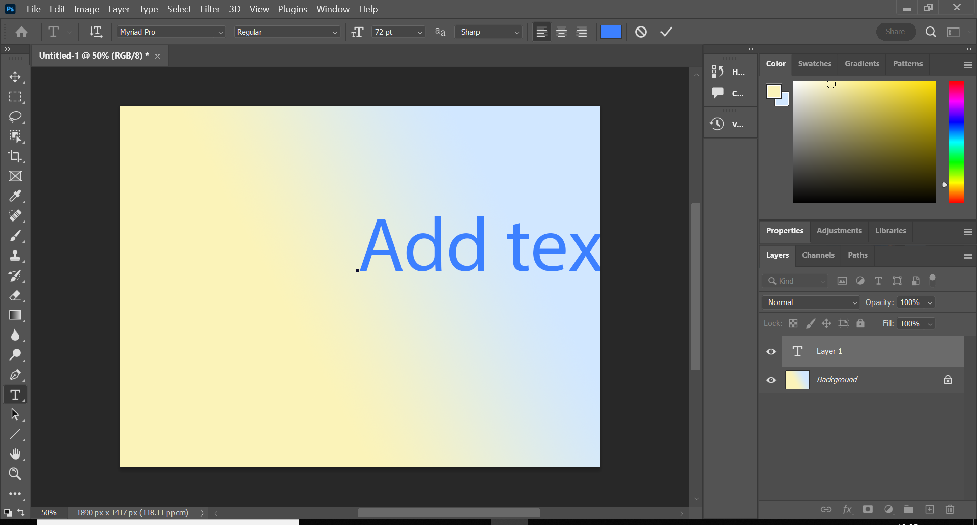 How to add text in Photoshop