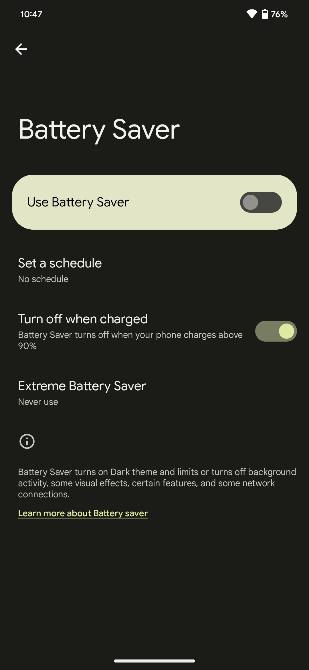 How to enable extreme battery saver mode on Pixel 7