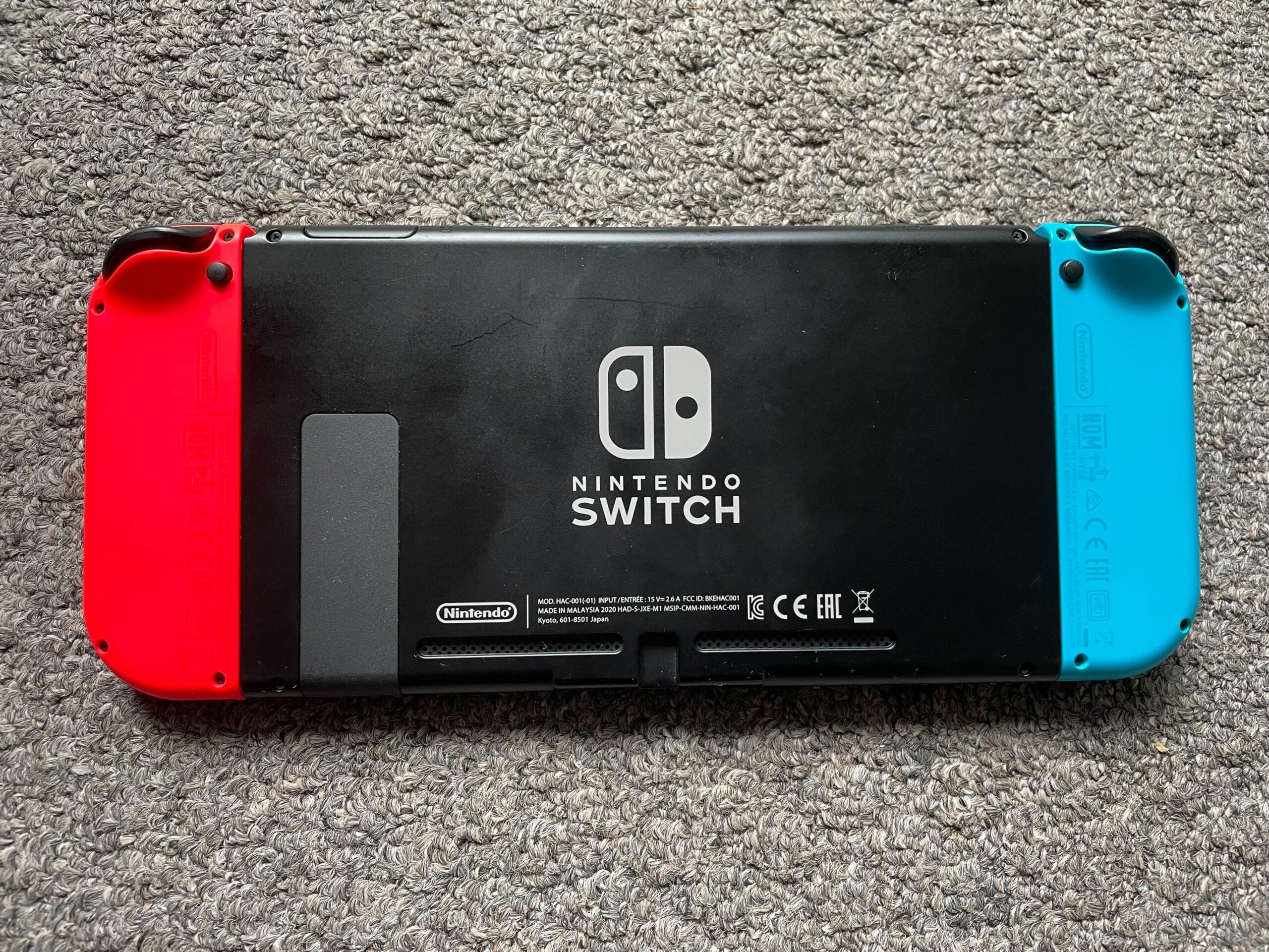 Back of the Nintendo Switch