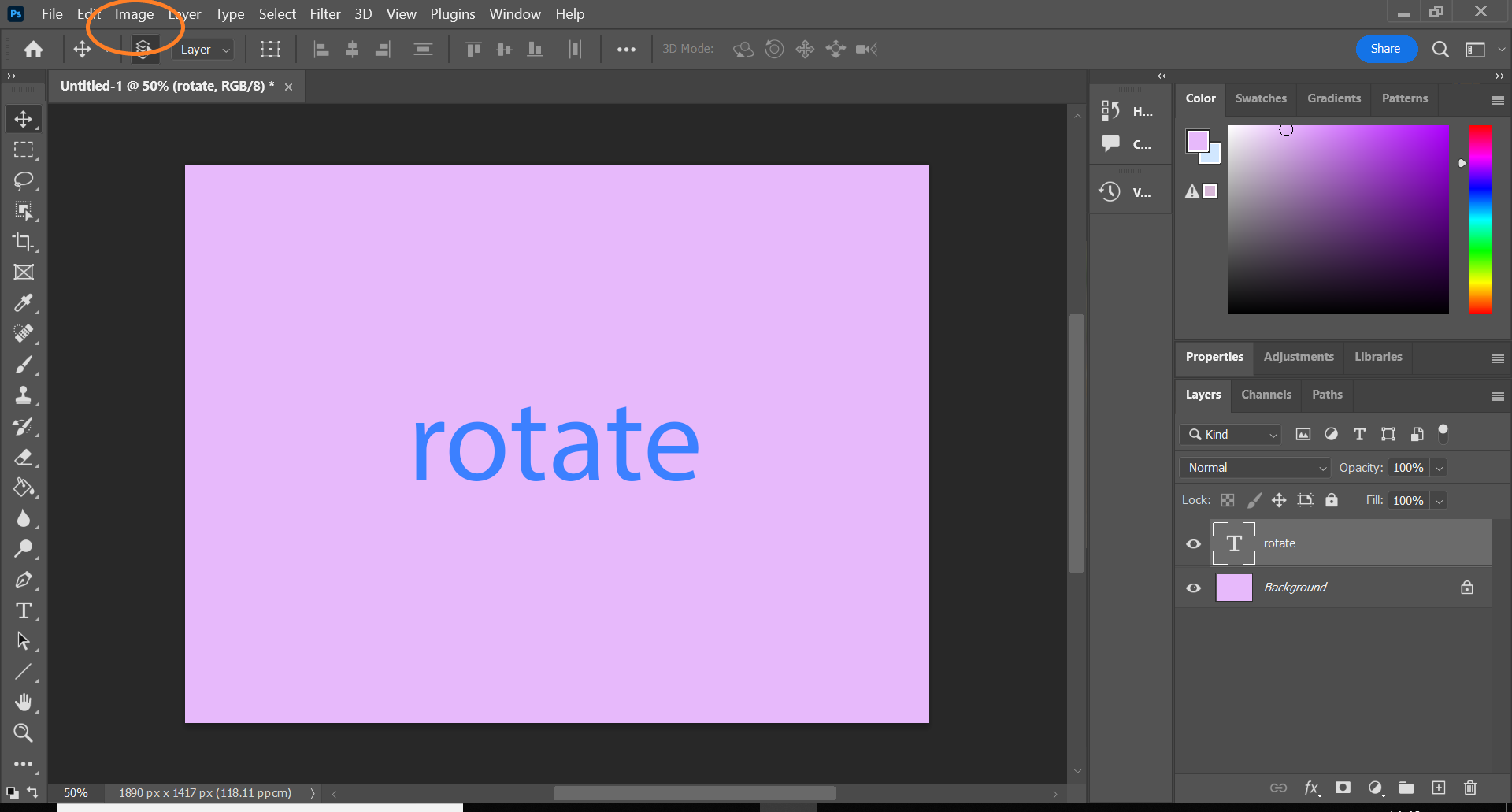 How to rotate an image in Photoshop