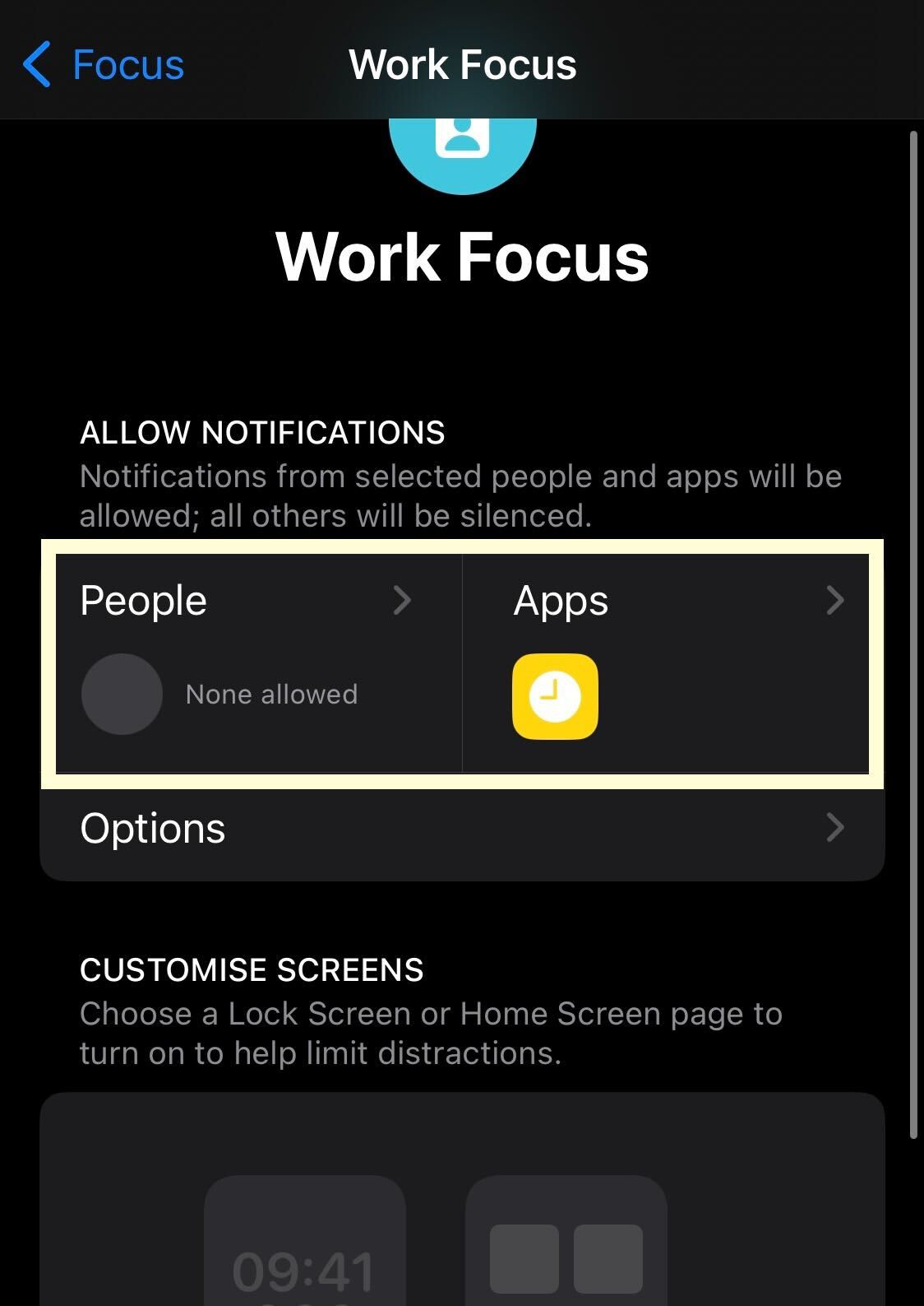 Comment configurer Focus sur iPhone