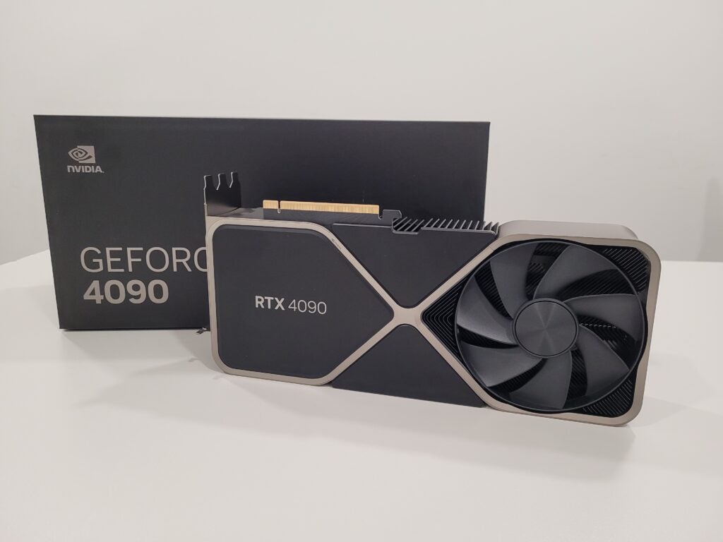 Nvidia GeForce RTX 4090 and the box behind it