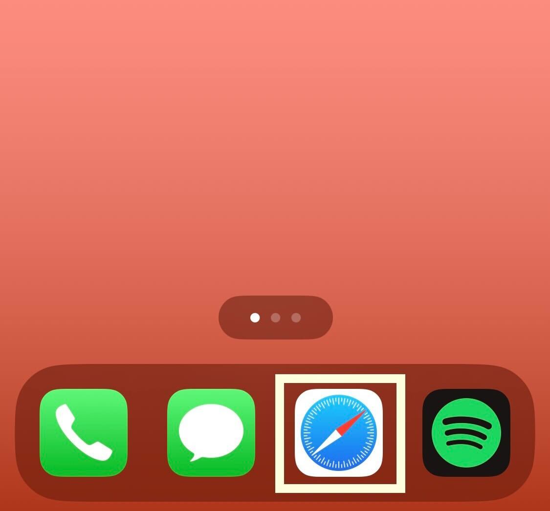 Safari app on iPhone