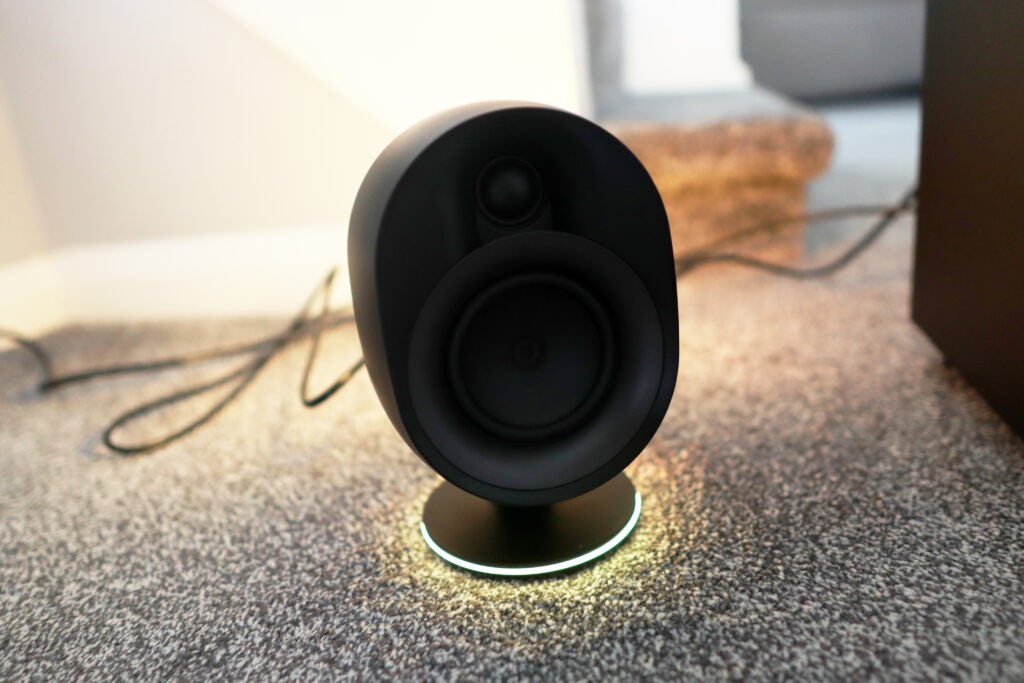 One of the speakers for the SteelSeries Arena Black