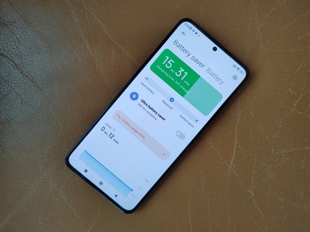 Xiaomi 12T Pro battery screen