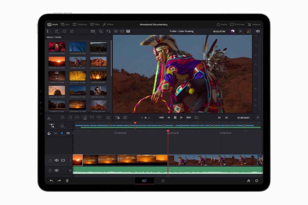 The Apple iPad Pro M2 (2022) running a creative application. 